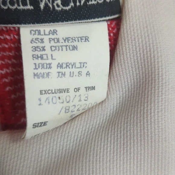 Vintage Scott McClintock 1980s Red White Pullover Sweater Bibbed Collar Small - Picture 9 of 9